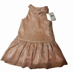 NWT Zunie Little Girl Metallic Blush Pink Sleeveless Dress Size 2